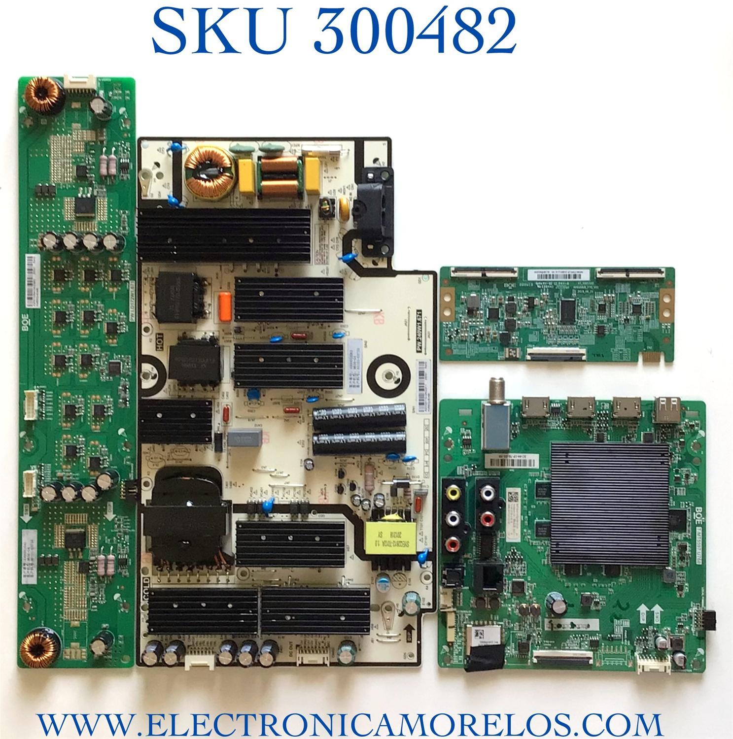 KIT DE TARJETAS PARA TV VIZIO MAIN 262716 / T.MT5597.U768 / FUENTE 60101-03733 / PW.240W1.671 / T-CON 44-9771601O / HV650QUB _F10 _V00 / LED DRIVER 60101-03734 / PW.LD172W1.671 / PANEL TV19710106_M656-G4  / MODELO M656-G4 LBPFQOGW